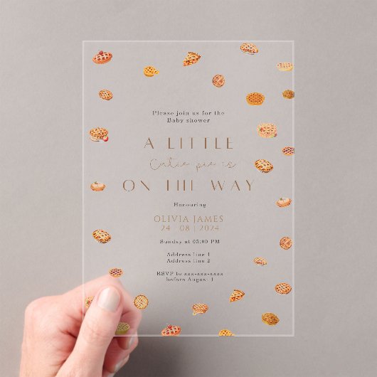 Kleine schatje acryl baby shower uitnodiging  (Insitu (Draagbaar))