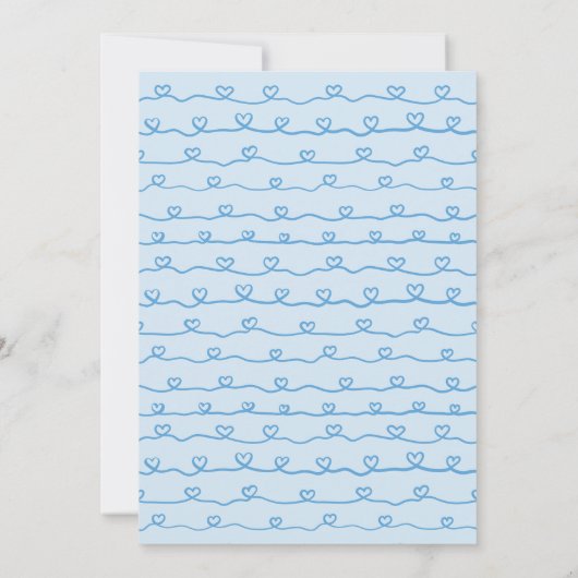 Kleine schatje blauwe hart Valentijn Baby Shower Kaart (Achterkant)