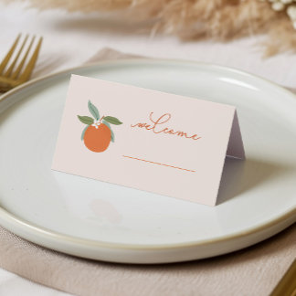 Kleine schatje citrus sinaasappel baby shower plaatskaartje