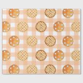 Kleine schatje Gingham babyfeestje Cadeaupapier (Vlak)
