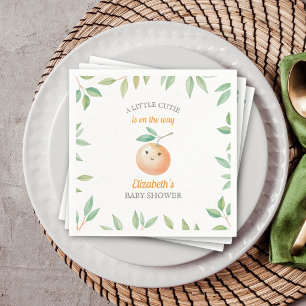 Kleine schatje is op komst Oranje baby shower Servet