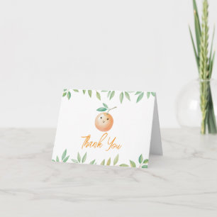 Kleine schatje komt eraan Oranje babyshower Bedankkaart