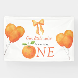 Kleine schatje Sinaasappel Citrus 1e verjaardag Spandoek