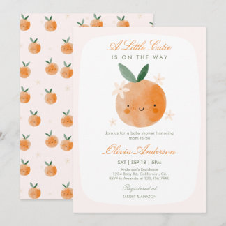 Kleine schatje, Sinaasje citrus meisje baby shower Kaart