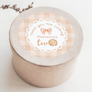 Kleine schatje Taart 1e verjaardag Dank je Ronde Sticker