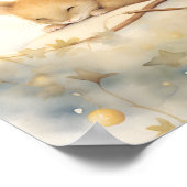 Kleine schattige baby muis slapen poster (Hoek)