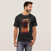 Kleine Schattige bruine puppierolie verf dog T-shirt (Voorkant volledig)