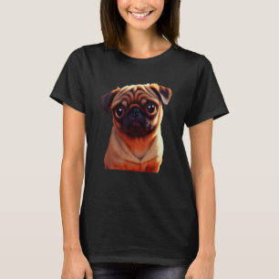 Kleine Schattige bruine puppierolie verf dog T-shirt