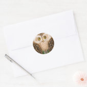 Kleine schattige bruine uil ronde sticker (Envelop)