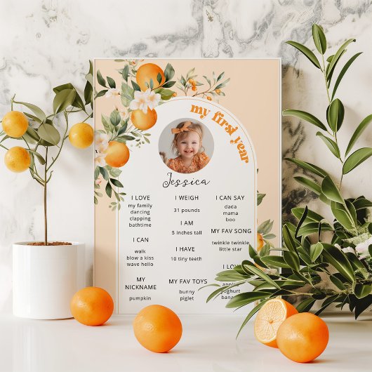 Kleine schattige eerste verjaardag partij foto mij poster