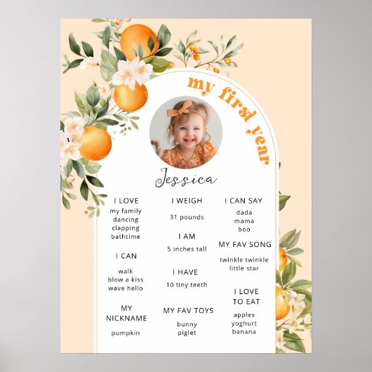 Kleine schattige eerste verjaardag partij foto mij poster (Voorkant)