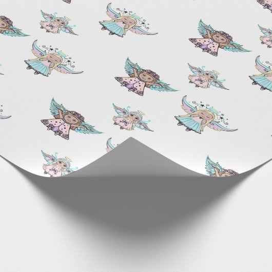 Kleine schattige engeltjes van Renee Lavoie Cadeaupapier (Hoek)