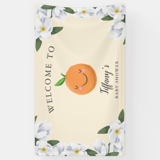 Kleine schattige gele clementine bloemig spandoek (Verticaal)