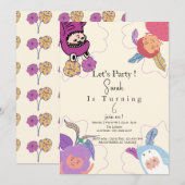 Kleine Schattige Gepersonaliseerd Meisjes Verjaard Kaart (Voorkant / Achterkant)