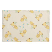 Kleine schattige giraffe bloemenlicht bruin kussensloop (Achterkant-Links)