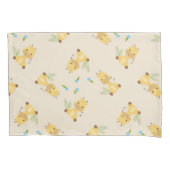 Kleine schattige giraffe bloemenlicht bruin kussensloop (Voorkant-Links)