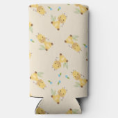 Kleine schattige giraffe bloemenlicht bruin seltzer blikjeskoeler (Achterkant)