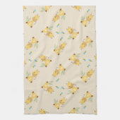 Kleine schattige giraffe bloemenlicht bruin theedoek (Verticaal)