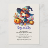 kleine schattige heks gekleed in het blauw, Hallow Briefkaart (Voorkant)