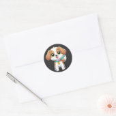 kleine schattige hond ronde sticker (Envelop)