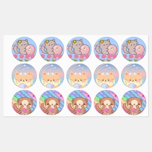 Kleine schattige huisdieren labels (Vel)