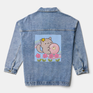 kleine schattige kat denim jacket
