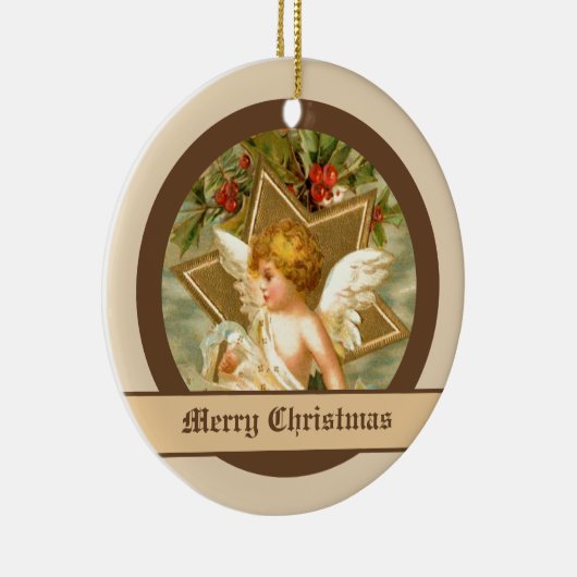  kleine schattige kerstengel en -ster keramisch ornament (Rechts)