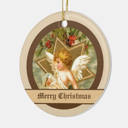  kleine schattige kerstengel en -ster keramisch ornament (Links)