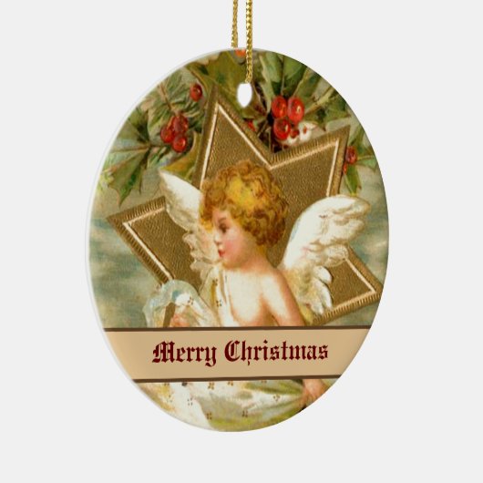  kleine schattige kerstengel en -ster keramisch ornament (Rechts)