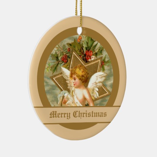  kleine schattige kerstengel en -ster keramisch ornament (Rechts)