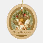  kleine schattige kerstengel en -ster keramisch ornament (Links)