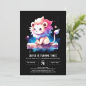 Kleine Schattige Leeuwenverjaardag Kaart (Staand voorkant)