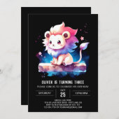 Kleine Schattige Leeuwenverjaardag Kaart (Voorkant / Achterkant)