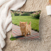 Kleine schattige oranje kat kussen (Deken)