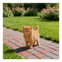 Kleine schattige oranje kat 