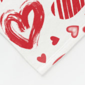 Kleine Schattige Rood Wit & Roze Harten Valentijns Fleece Deken (Hoek)