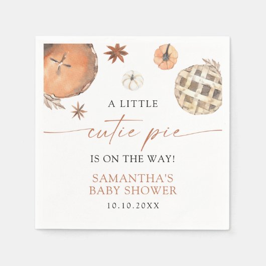 Kleine schattige taart op de weg Herfst Baby showe Servet (Voorkant)