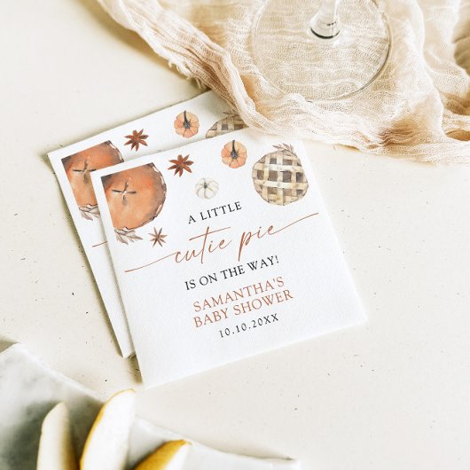 Kleine schattige taart op de weg Herfst Baby showe Servet