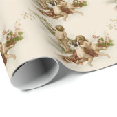 Kleine schattige  Victoriaans kerst engelen Wr Cadeaupapier (Rol Hoek)