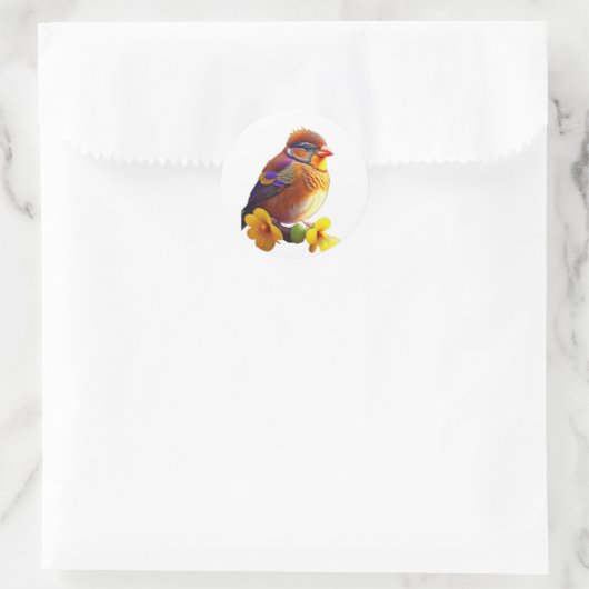 Kleine schattige vogel ronde sticker (Tas)