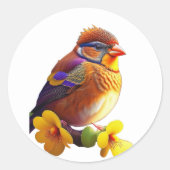 Kleine schattige vogel ronde sticker (Voorkant)