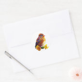 Kleine schattige vogel ronde sticker (Envelop)