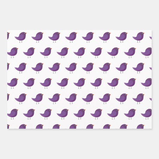 Kleine schattige vogels inpakpapier vel (Voorkant 2)