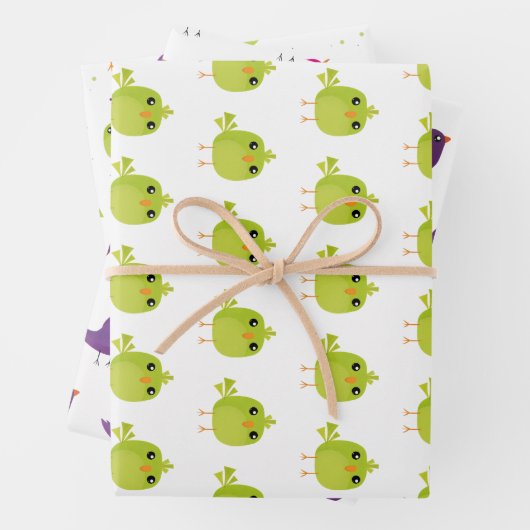 Kleine schattige vogels inpakpapier vel (In situ)