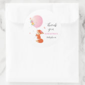 Kleine schattige vos met ballonsticker ronde sticker (Tas)