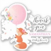 Kleine schattige vos met ballonsticker sticker (Voorkant)