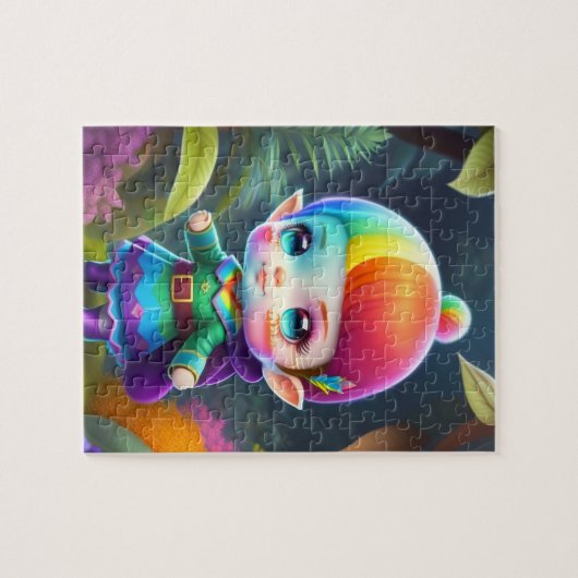 Kleine Schattigee Elf Meisje Legpuzzel (Horizontaal)