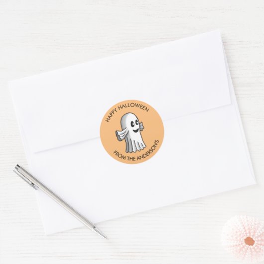 Kleine Schattigee geest Ronde Sticker (Envelop)