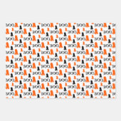 Kleine Schattigee Ghost Sinaasappel Zwart Wit Inpakpapier Vel (Voorkant)