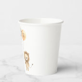 Kleine Schattigee Leeuw met Ballonnen 1e Verjaarda Papieren Bekers (Links)